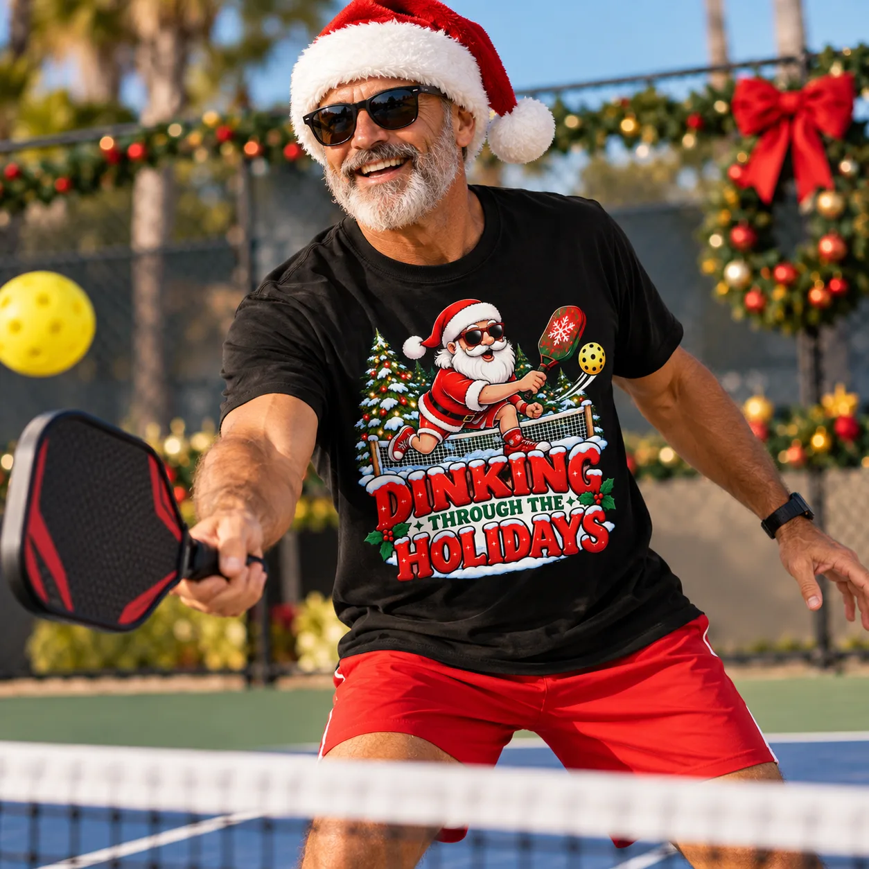 Santa Dinking Through the Holidays on a t-shirt
