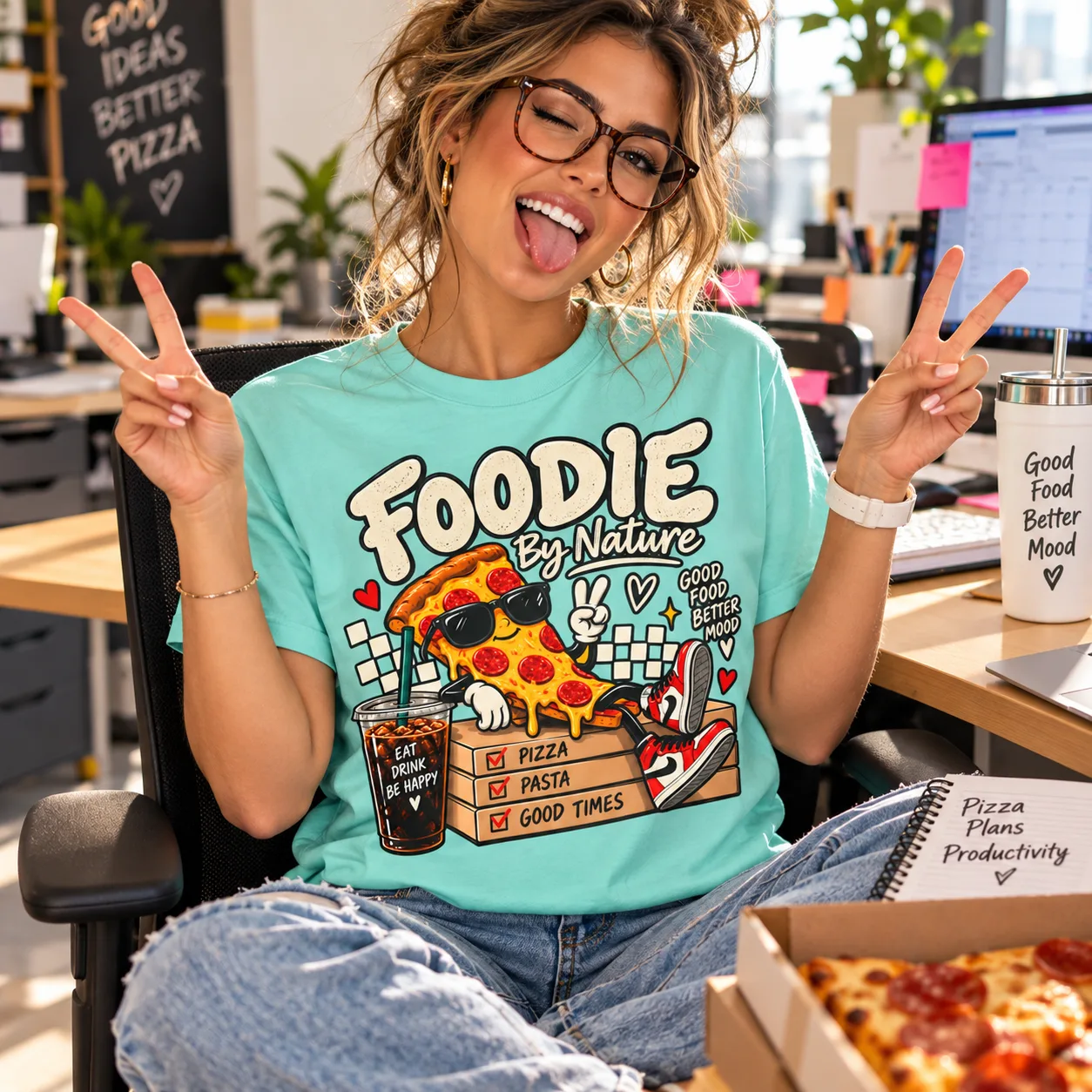 Foodie by Nature Pizza on a t-shirt