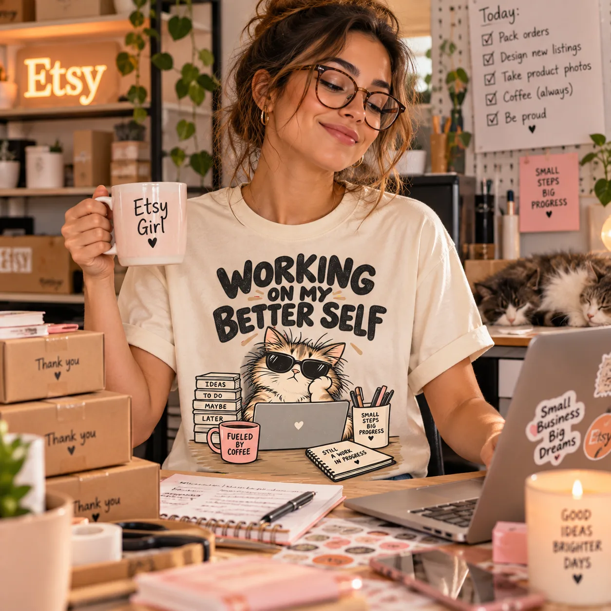 Working on My Better Self on a t-shirt